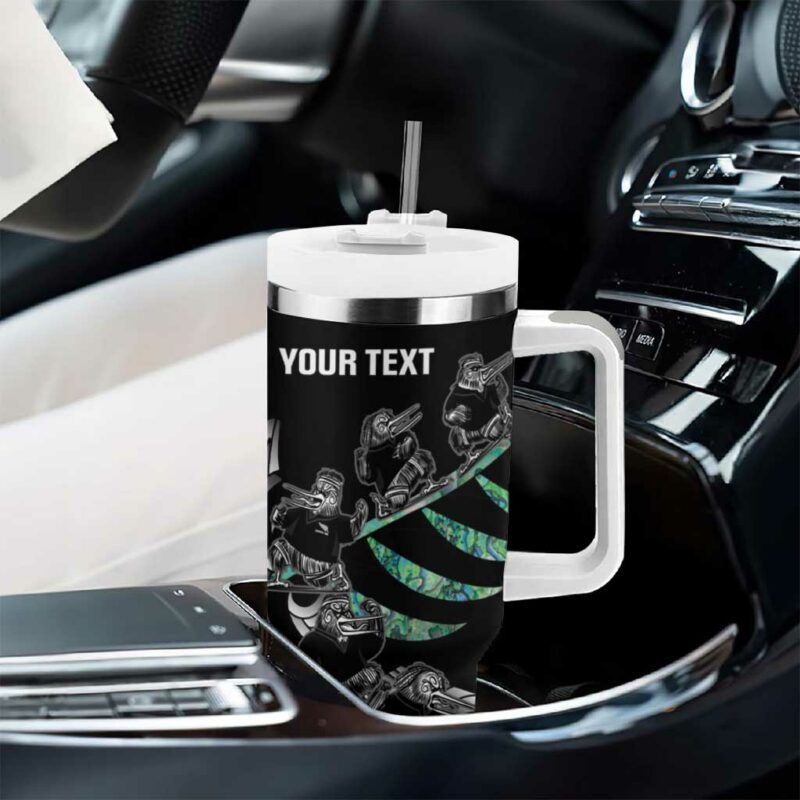 New Zealand Silver Fern Rugby Aotearoa Kiwi Maori Custom Stanley Quencher 40oz Stainless Steel Tumbler With Handle - Threewoofs - Image 8