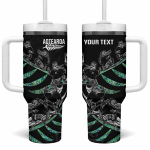 New Zealand Silver Fern Rugby Aotearoa Kiwi Maori Custom Stanley Quencher 40oz Stainless Steel Tumbler With Handle - Threewoofs