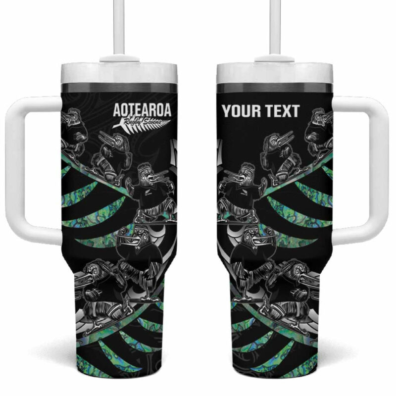 New Zealand Silver Fern Rugby Aotearoa Kiwi Maori Custom Stanley Quencher 40oz Stainless Steel Tumbler With Handle - Threewoofs