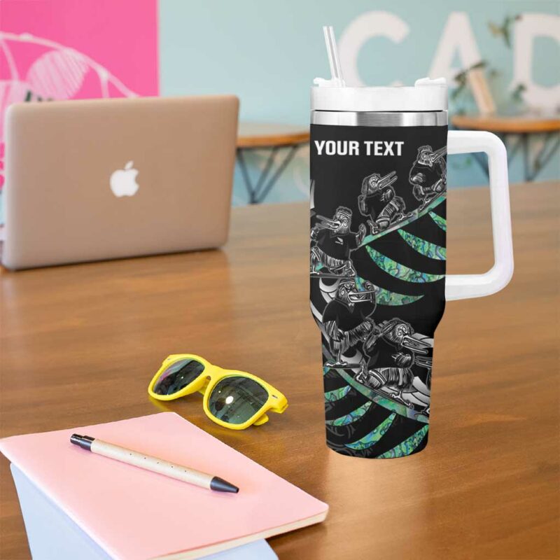 New Zealand Silver Fern Rugby Aotearoa Kiwi Maori Custom Stanley Quencher 40oz Stainless Steel Tumbler With Handle - Threewoofs - Image 5