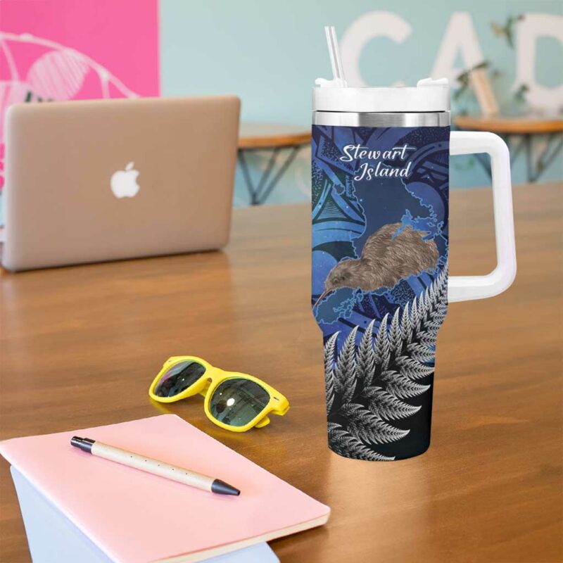 New Zealand Stewart Island Custom Stanley Quencher 40oz Stainless Steel Tumbler With Handle - Threewoofs - Image 5