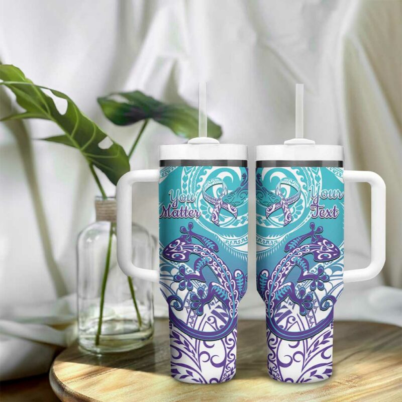New Zealand Suicide Prevention Month You Matter NZ Fern Custom Stanley Quencher 40oz Stainless Steel Tumbler With Handle - Threewoofs - Image 9