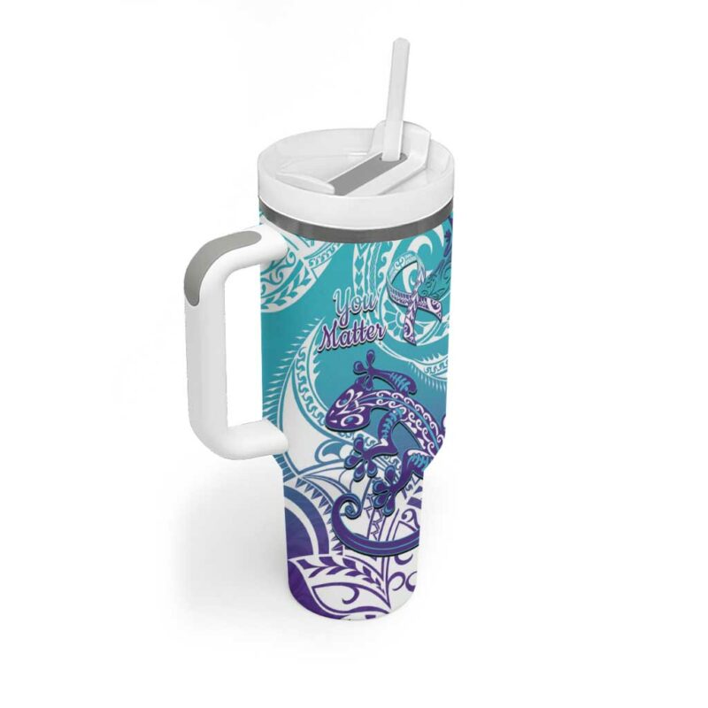 New Zealand Suicide Prevention Month You Matter NZ Fern Custom Stanley Quencher 40oz Stainless Steel Tumbler With Handle - Threewoofs - Image 2