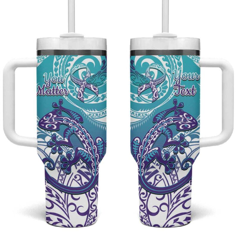 New Zealand Suicide Prevention Month You Matter NZ Fern Custom Stanley Quencher 40oz Stainless Steel Tumbler With Handle - Threewoofs