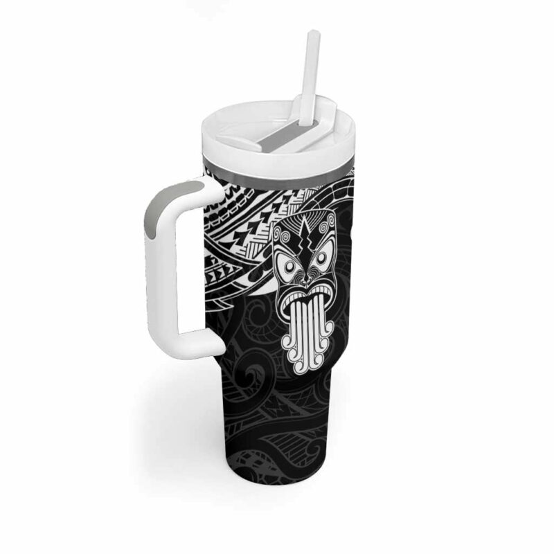 New Zealand Te Reo Maori Kia Kaha Maori Language Week Black Custom Stanley Quencher 40oz Stainless Steel Tumbler With Handle - Threewoofs - Image 2