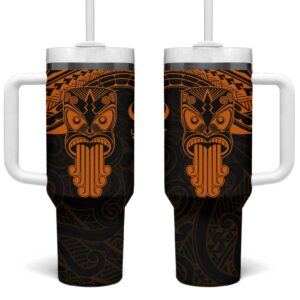 New Zealand Te Reo Maori Kia Kaha Maori Language Week Gold Custom Stanley Quencher 40oz Stainless Steel Tumbler With Handle - Threewoofs