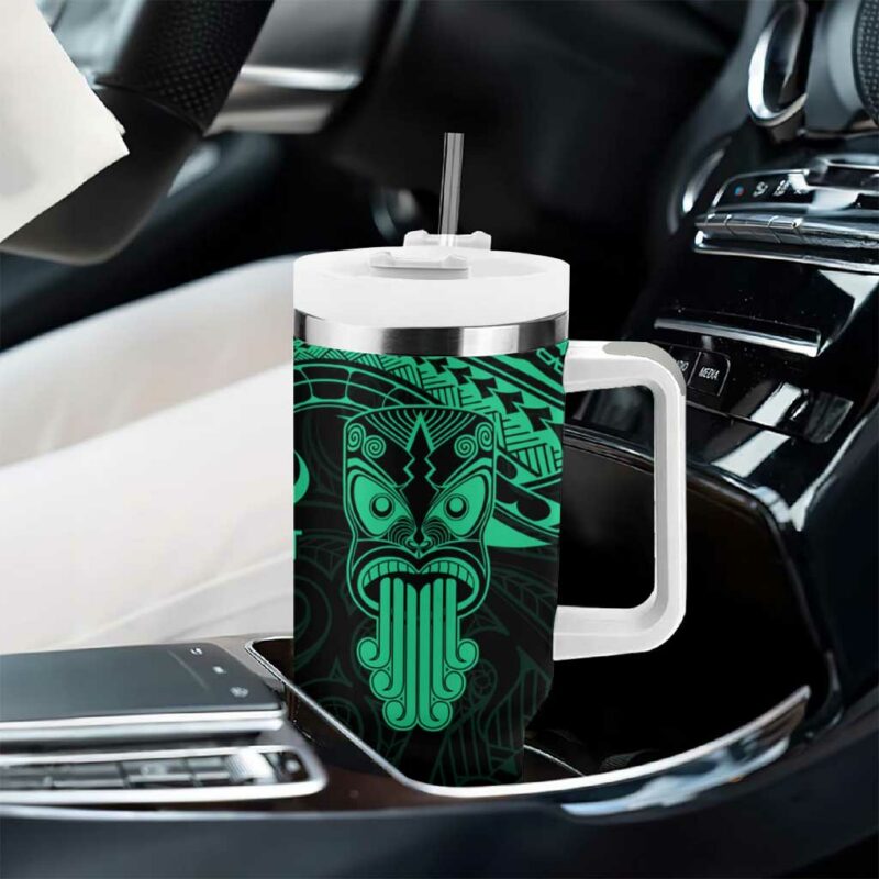 New Zealand Te Reo Maori Kia Kaha Maori Language Week Green Custom Stanley Quencher 40oz Stainless Steel Tumbler With Handle - Threewoofs - Image 8