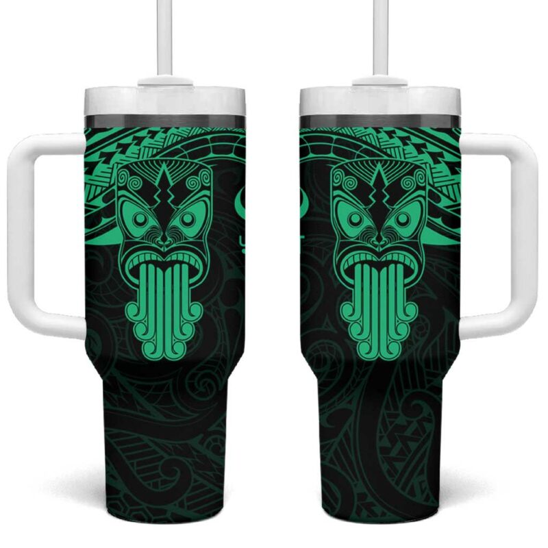 New Zealand Te Reo Maori Kia Kaha Maori Language Week Green Custom Stanley Quencher 40oz Stainless Steel Tumbler With Handle - Threewoofs