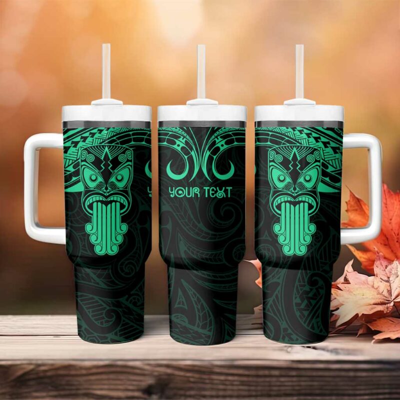 New Zealand Te Reo Maori Kia Kaha Maori Language Week Green Custom Stanley Quencher 40oz Stainless Steel Tumbler With Handle - Threewoofs - Image 4
