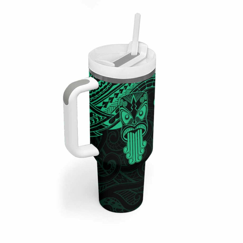 New Zealand Te Reo Maori Kia Kaha Maori Language Week Green Custom Stanley Quencher 40oz Stainless Steel Tumbler With Handle - Threewoofs - Image 2