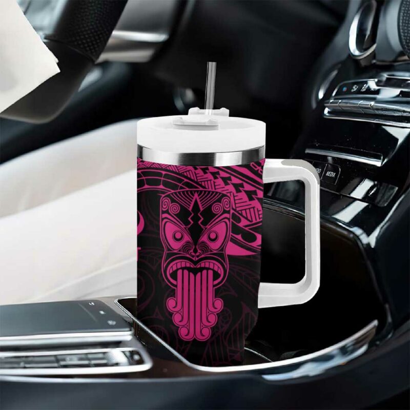 New Zealand Te Reo Maori Kia Kaha Maori Language Week Pink Custom Stanley Quencher 40oz Stainless Steel Tumbler With Handle - Threewoofs - Image 8