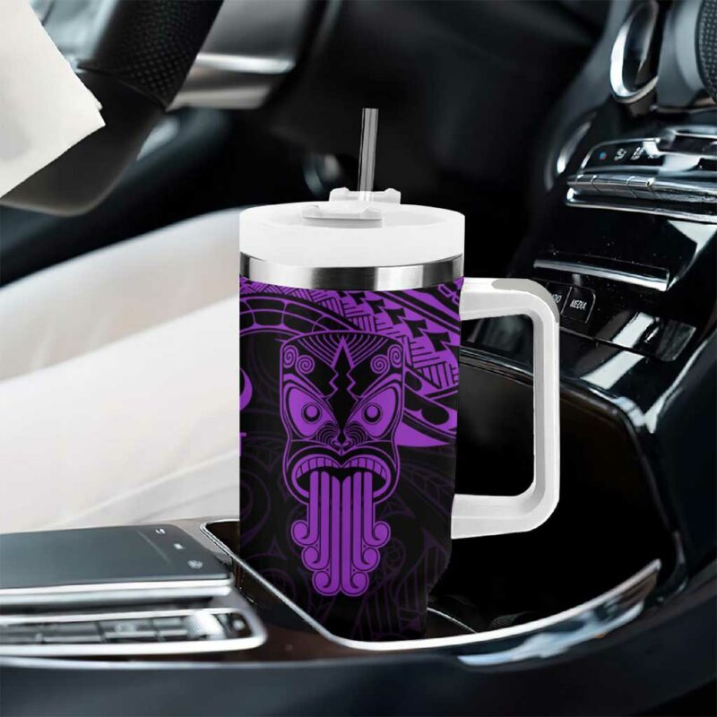 New Zealand Te Reo Maori Kia Kaha Maori Language Week Purple Custom Stanley Quencher 40oz Stainless Steel Tumbler With Handle - Threewoofs - Image 8