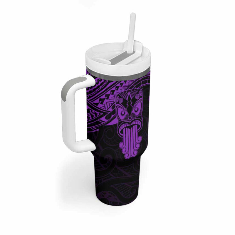 New Zealand Te Reo Maori Kia Kaha Maori Language Week Purple Custom Stanley Quencher 40oz Stainless Steel Tumbler With Handle - Threewoofs - Image 2