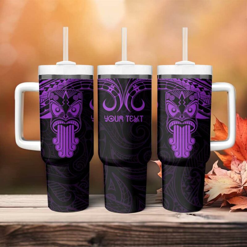 New Zealand Te Reo Maori Kia Kaha Maori Language Week Purple Custom Stanley Quencher 40oz Stainless Steel Tumbler With Handle - Threewoofs - Image 4