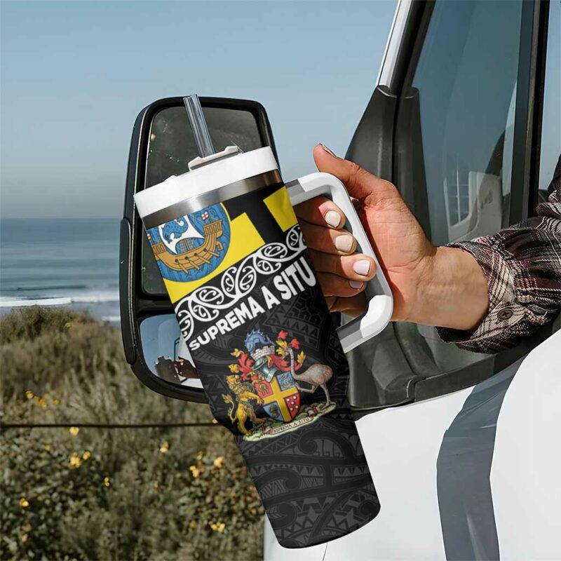 New Zealand Wellington The Capital‚Äôs Emblems Flag and Koru Art Custom Stanley Quencher 40oz Stainless Steel Tumbler With Handle - Threewoofs - Image 7