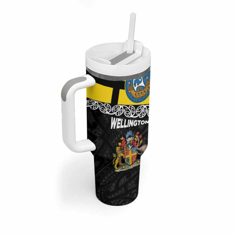 New Zealand Wellington The Capital‚Äôs Emblems Flag and Koru Art Custom Stanley Quencher 40oz Stainless Steel Tumbler With Handle - Threewoofs - Image 2