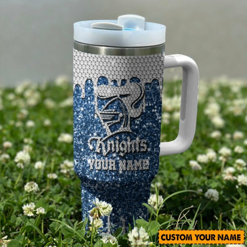 Newcastle Knights NRL Sports Glitter Custom Stanley Quencher 40oz Stainless Steel Tumbler With Handle - Threewoofs - Image 2