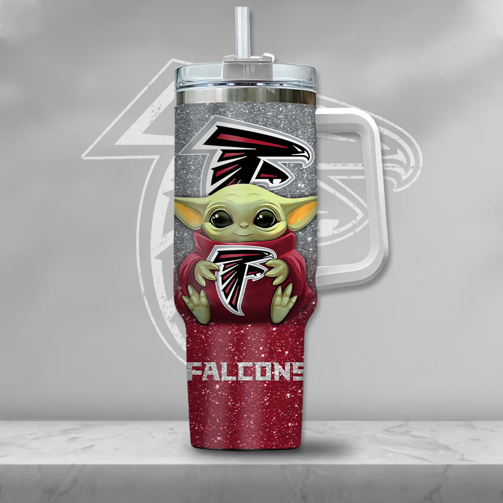 Custom Name Baby Alien Football Fan Tumbler with Handle - Image 2