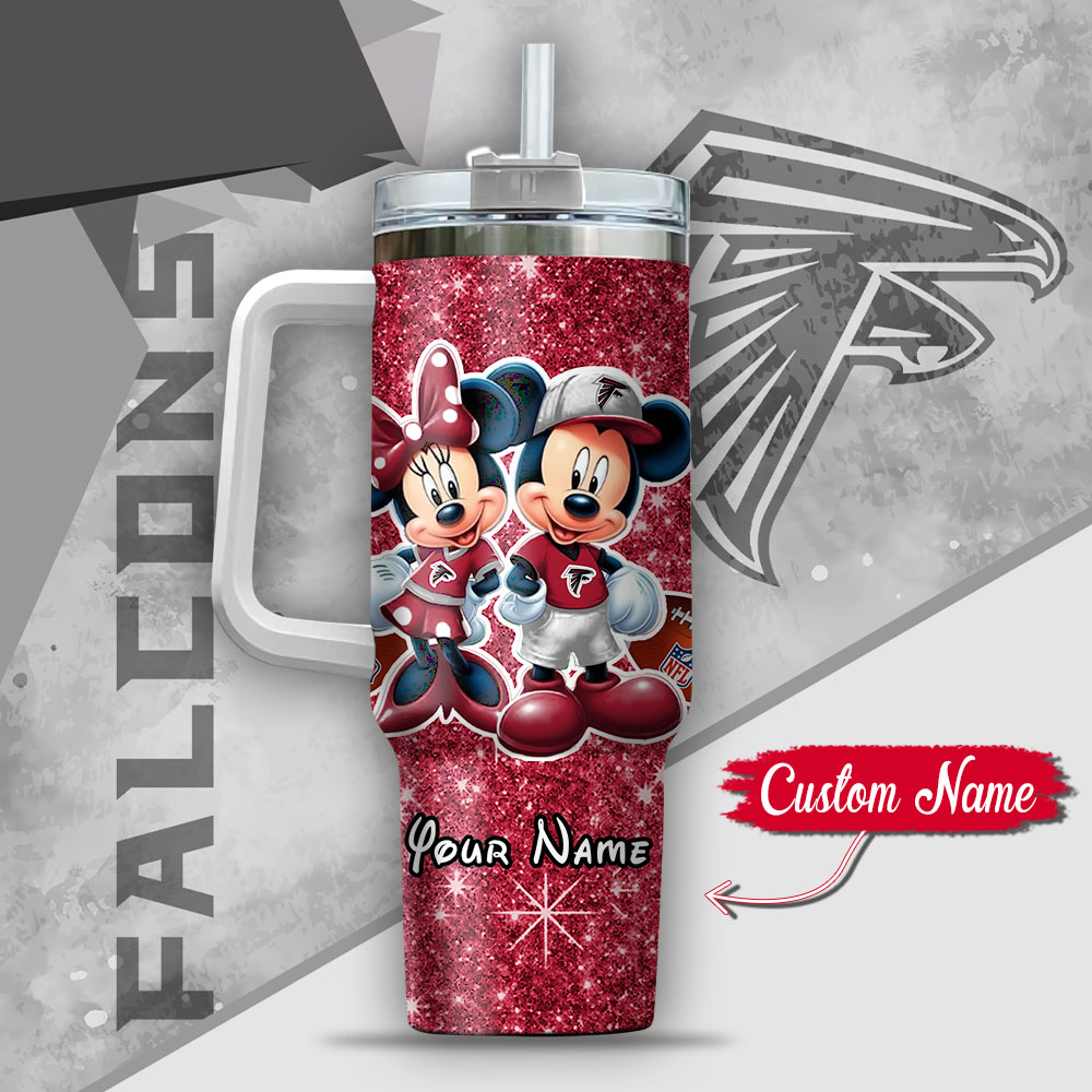 Personalized Mickey & Minnie Tumbler - Custom Name Glitter Design - Image 3