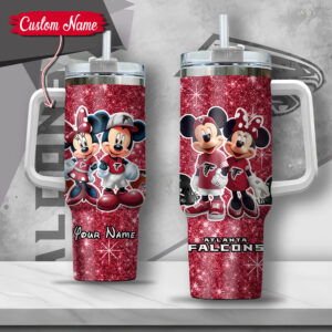 Personalized Mickey & Minnie Tumbler - Custom Name Glitter Design