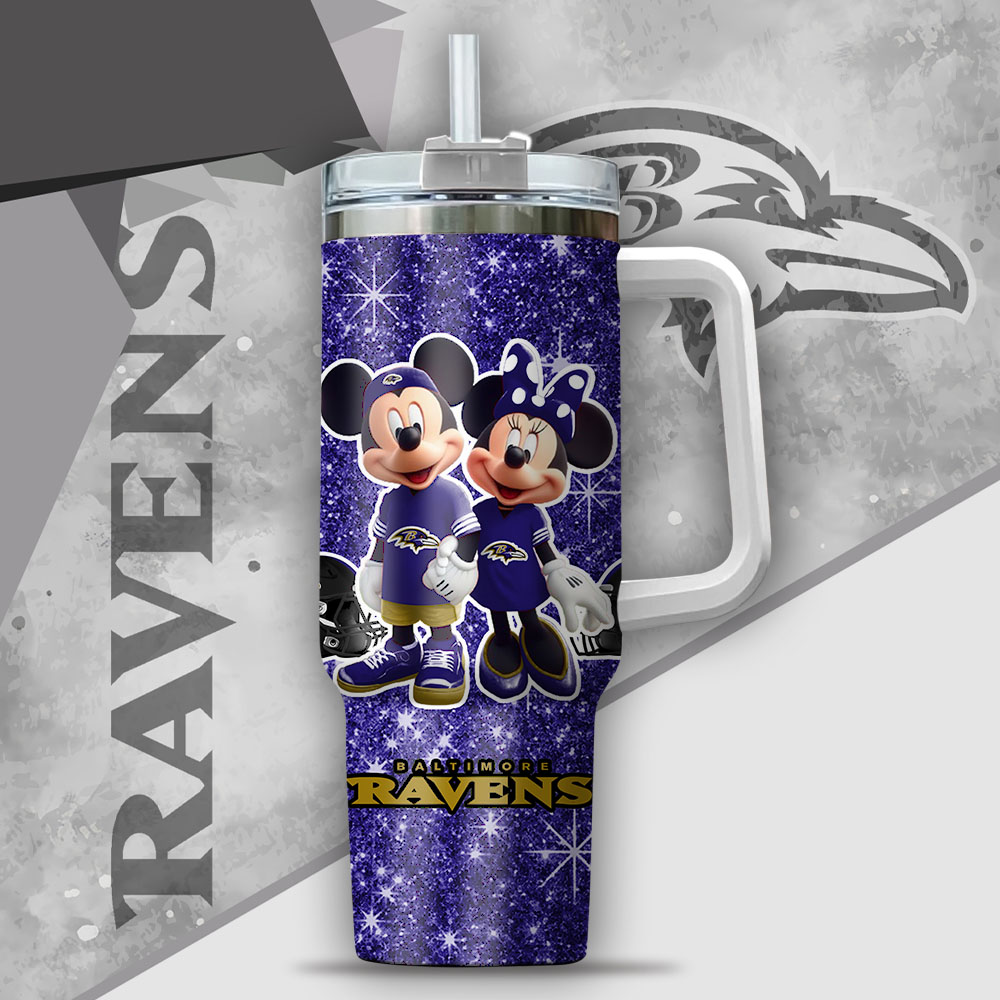 Custom Name Mickey & Minnie Glitter Tumbler with Handle - Perfect Gift! - Image 2