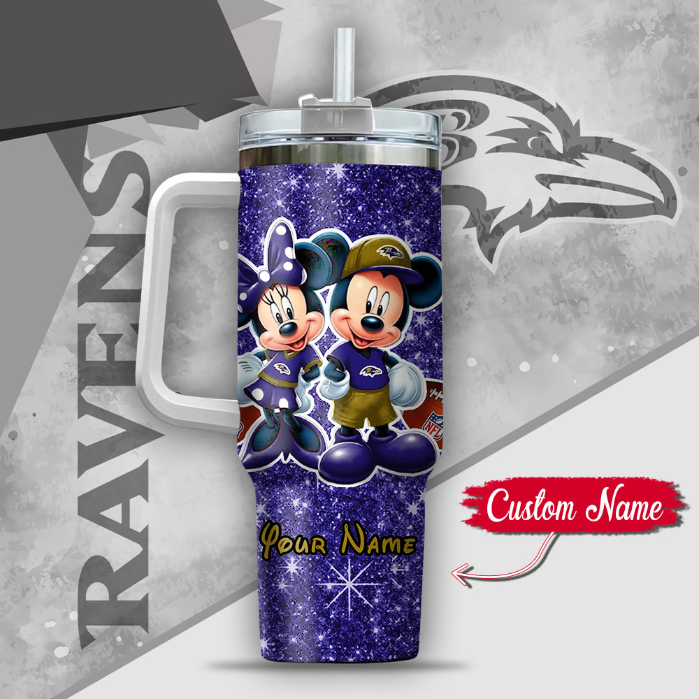 Custom Name Mickey & Minnie Glitter Tumbler with Handle - Perfect Gift! - Image 3