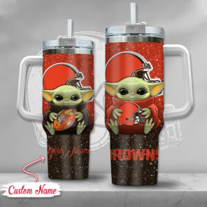 Custom Name Baby Alien Football Tumbler - Personalized Gift for Fans