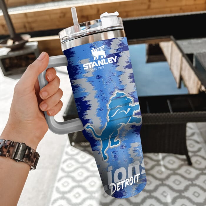 Stanley Detroit Lions Tumbler - Insulated Travel Mug with Handle & Straw