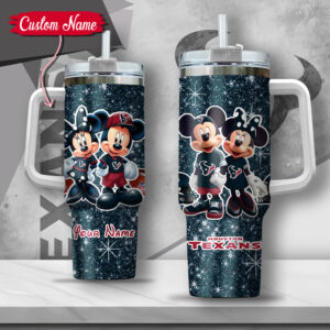 Custom Name Mickey & Minnie Houston Texans Tumbler - Perfect Gift for Fans