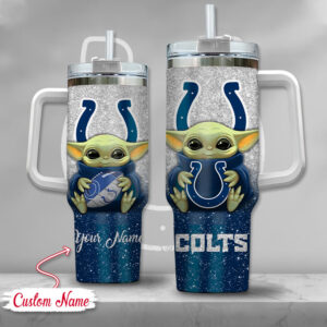 Custom Star Wars Inspired Baby Alien Colts Tumbler with Handle & Straw