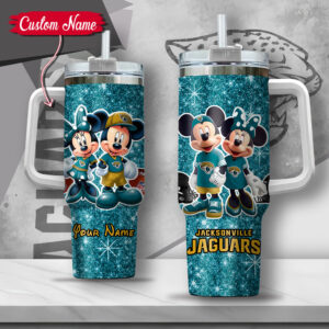 Customizable Mickey & Minnie Tumbler - Jacksonville Jaguars Edition