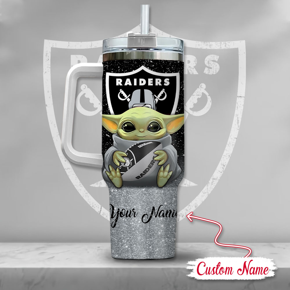Custom Name Raiders Baby Alien Tumbler Cup with Handle & Straw - Unique Gift - Image 3