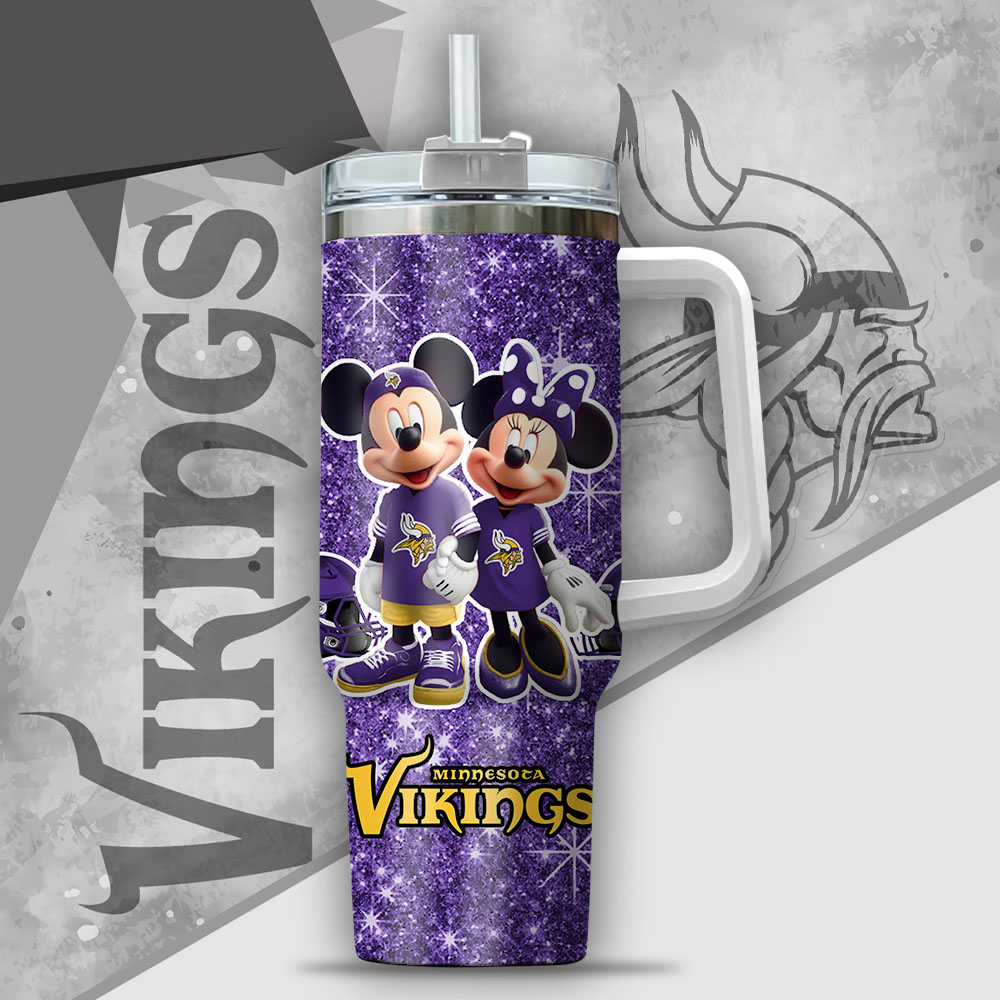 Customizable Disney Vikings Tumbler - Mickey & Minnie Glitter Cup - Image 2