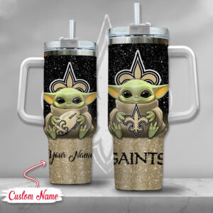 Custom Name Baby Alien Football Tumbler - Perfect Gift for Fans