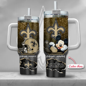 Custom Personalized Saints Tumbler with Mickey Design - Perfect Gift for Fans