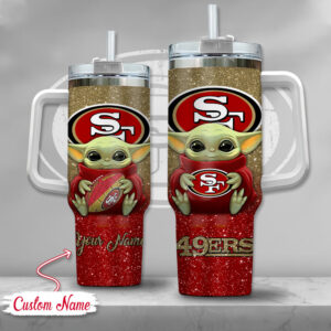 Custom Name Baby Alien Tumbler - 49ers Fan Gift - Personalized Drinkware
