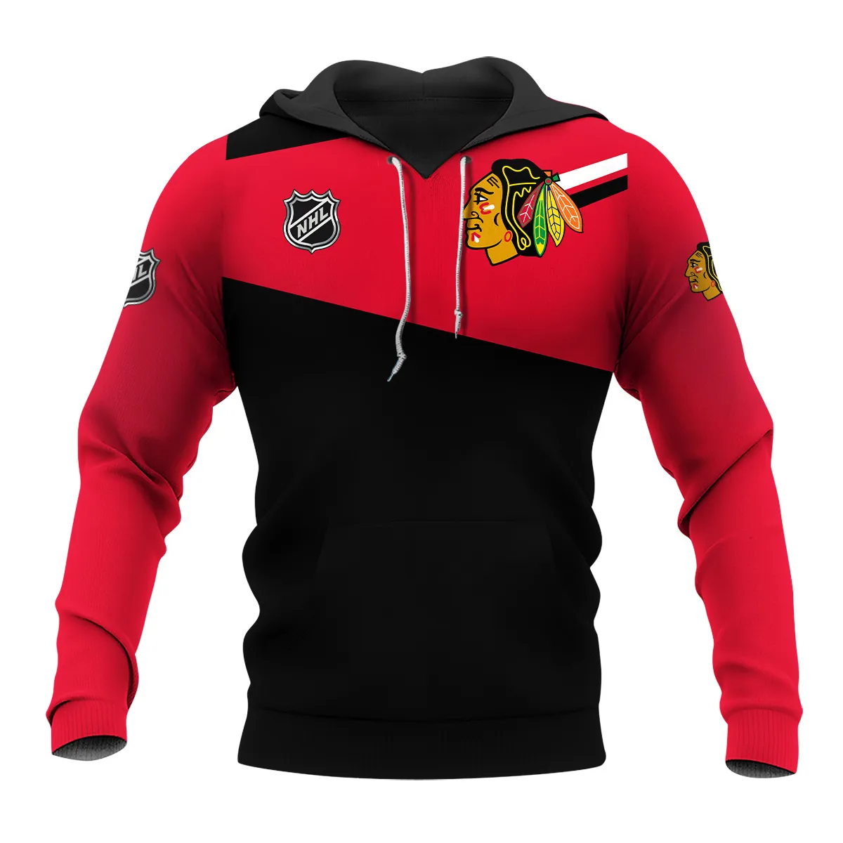 NHL Chicago Blackhawks Exclusive All Over Prints HONHL041124WJ02CBHD - Hoodie - Image 2
