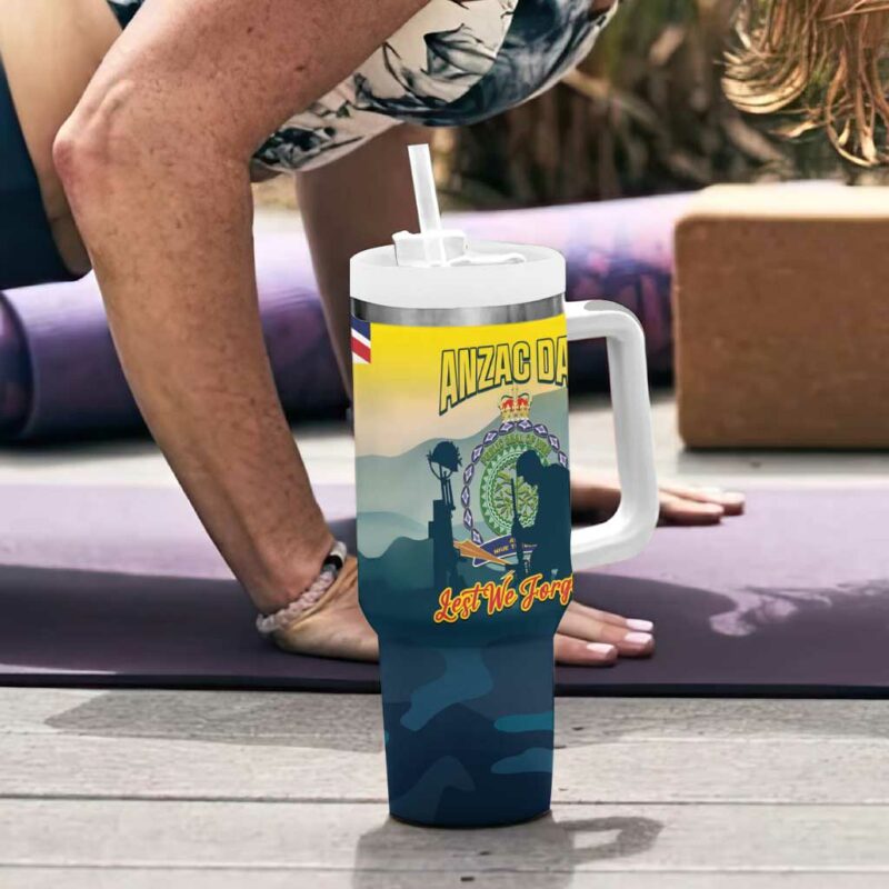 Niue ANZAC Day Custom Stanley Quencher 40oz Stainless Steel Tumbler With Handle - Threewoofs - Image 6