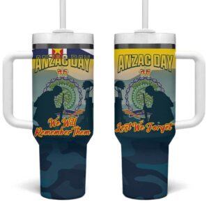 Niue ANZAC Day Custom Stanley Quencher 40oz Stainless Steel Tumbler With Handle - Threewoofs