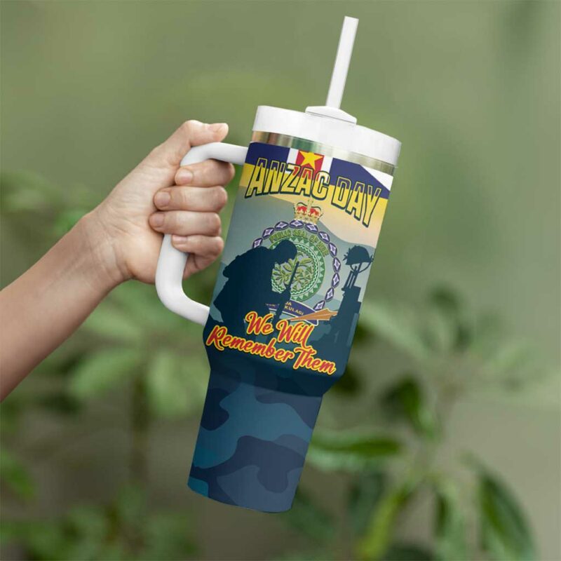 Niue ANZAC Day Custom Stanley Quencher 40oz Stainless Steel Tumbler With Handle - Threewoofs - Image 3