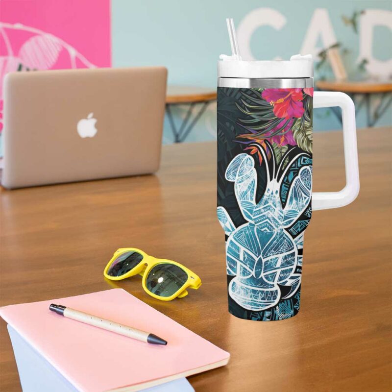 Niue Hiapo Mix Coconut Crab Custom Stanley Quencher 40oz Stainless Steel Tumbler With Handle - Threewoofs - Image 5
