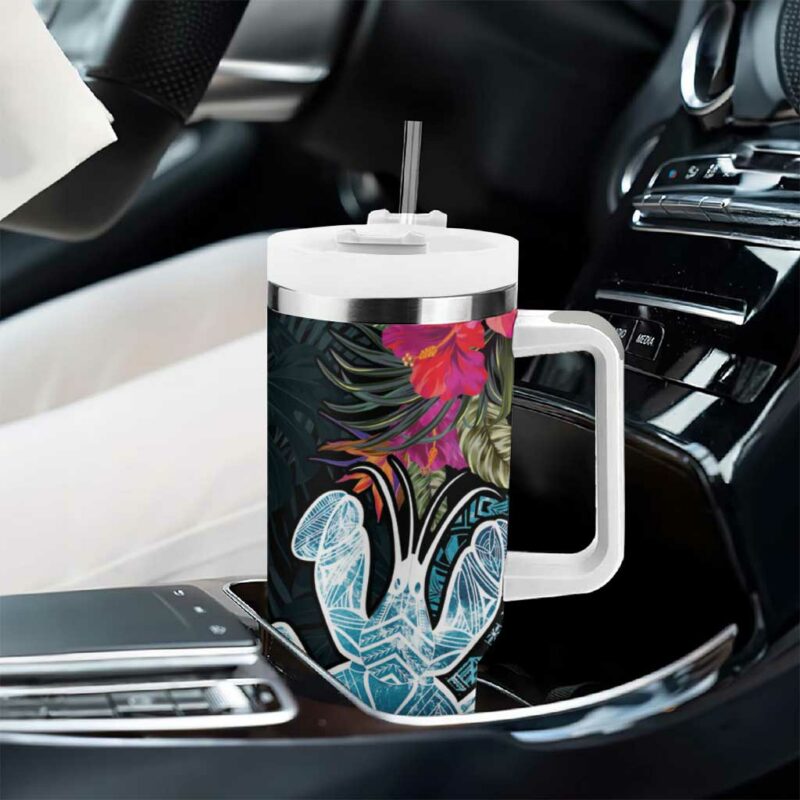 Niue Hiapo Mix Coconut Crab Custom Stanley Quencher 40oz Stainless Steel Tumbler With Handle - Threewoofs - Image 8