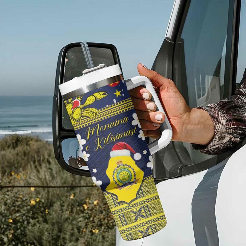 Niue Monuina e Kilisimasi Christmas Uga Niue Map and Emblem Custom Stanley Quencher 40oz Stainless Steel Tumbler With Handle - Threewoofs - Image 7