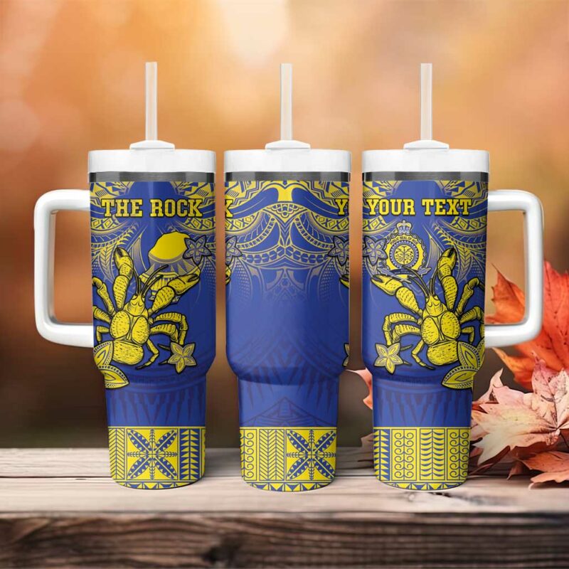 Niue The Rock Niuean Crab Hiapo Blue Custom Stanley Quencher 40oz Stainless Steel Tumbler With Handle - Threewoofs - Image 4