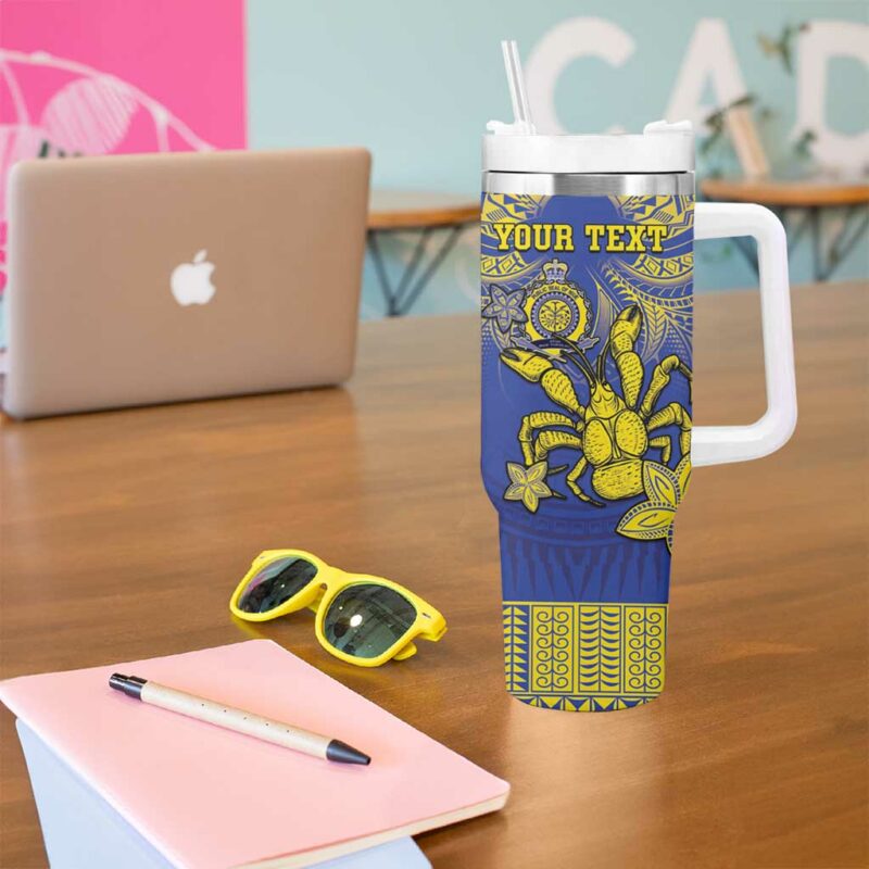 Niue The Rock Niuean Crab Hiapo Blue Custom Stanley Quencher 40oz Stainless Steel Tumbler With Handle - Threewoofs - Image 5