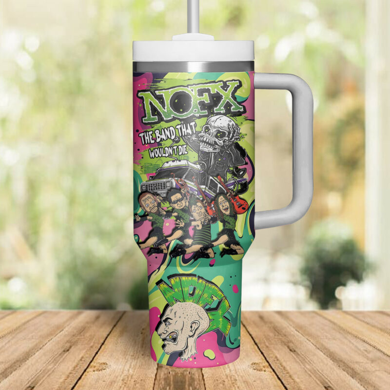 NOFX Band Music Custom Stanley Quencher 40oz Stainless Steel Tumbler With Handle - Threewoofs - Image 3