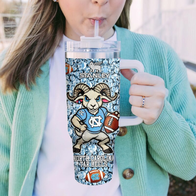 North Carolina Tar Heels NCAA Sports Custom Stanley Quencher 40oz Stainless Steel Tumbler With Handle - Threewoofs - Image 2