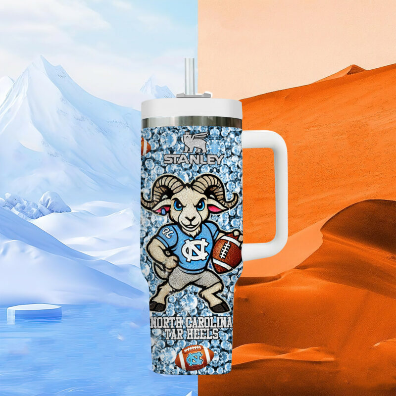 North Carolina Tar Heels NCAA Sports Custom Stanley Quencher 40oz Stainless Steel Tumbler With Handle - Threewoofs - Image 4