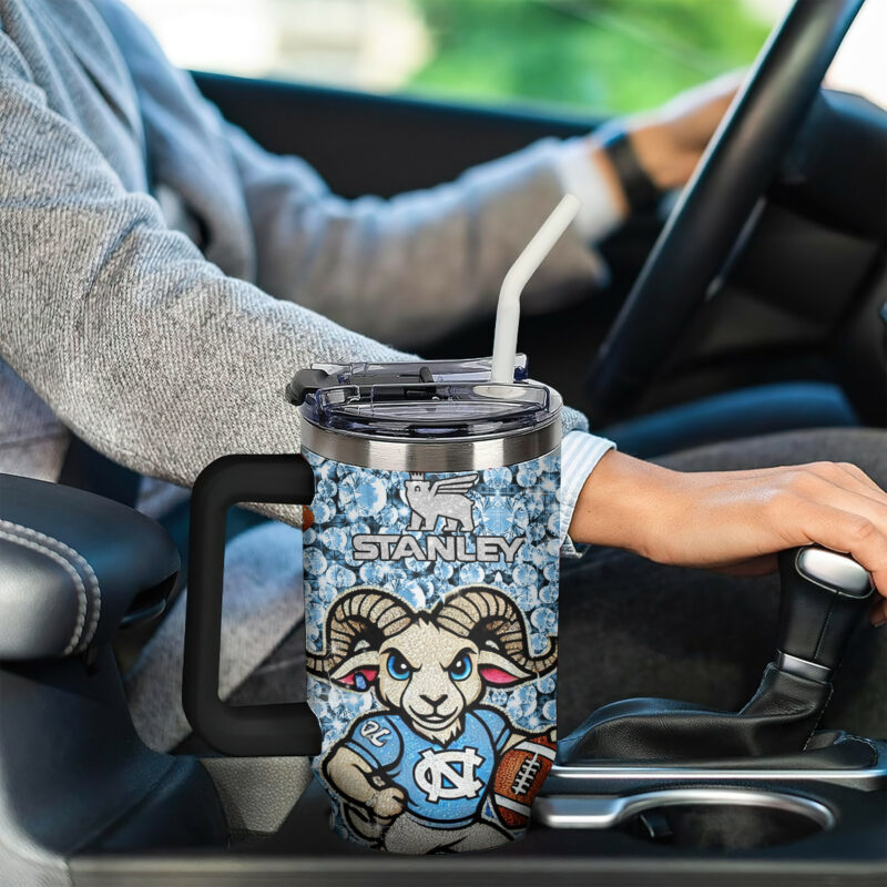 North Carolina Tar Heels NCAA Sports Custom Stanley Quencher 40oz Stainless Steel Tumbler With Handle - Threewoofs - Image 3
