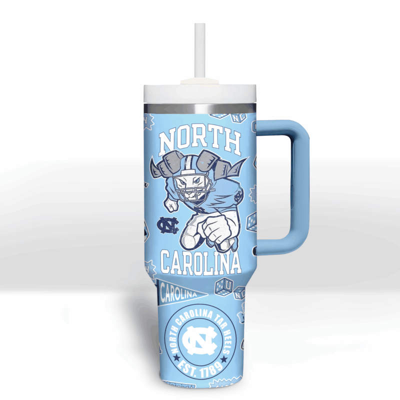 North Carolina Tar Heels NCAA Sports Custom Stanley Quencher 40oz Stainless Steel Tumbler With Handle - Threewoofs - Image 8